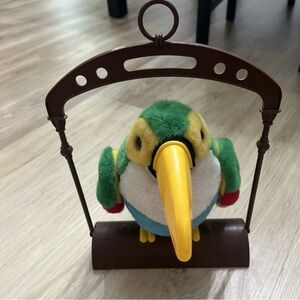 Talking Toucan 11" Tall Animated Colorful Toucan Sits on Swing- Tested-